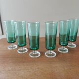 Vintage green champagne flutes