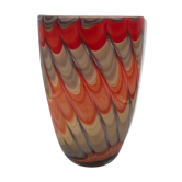 Vase in art verrerie blown glass polychrome mouth 24.5 cm