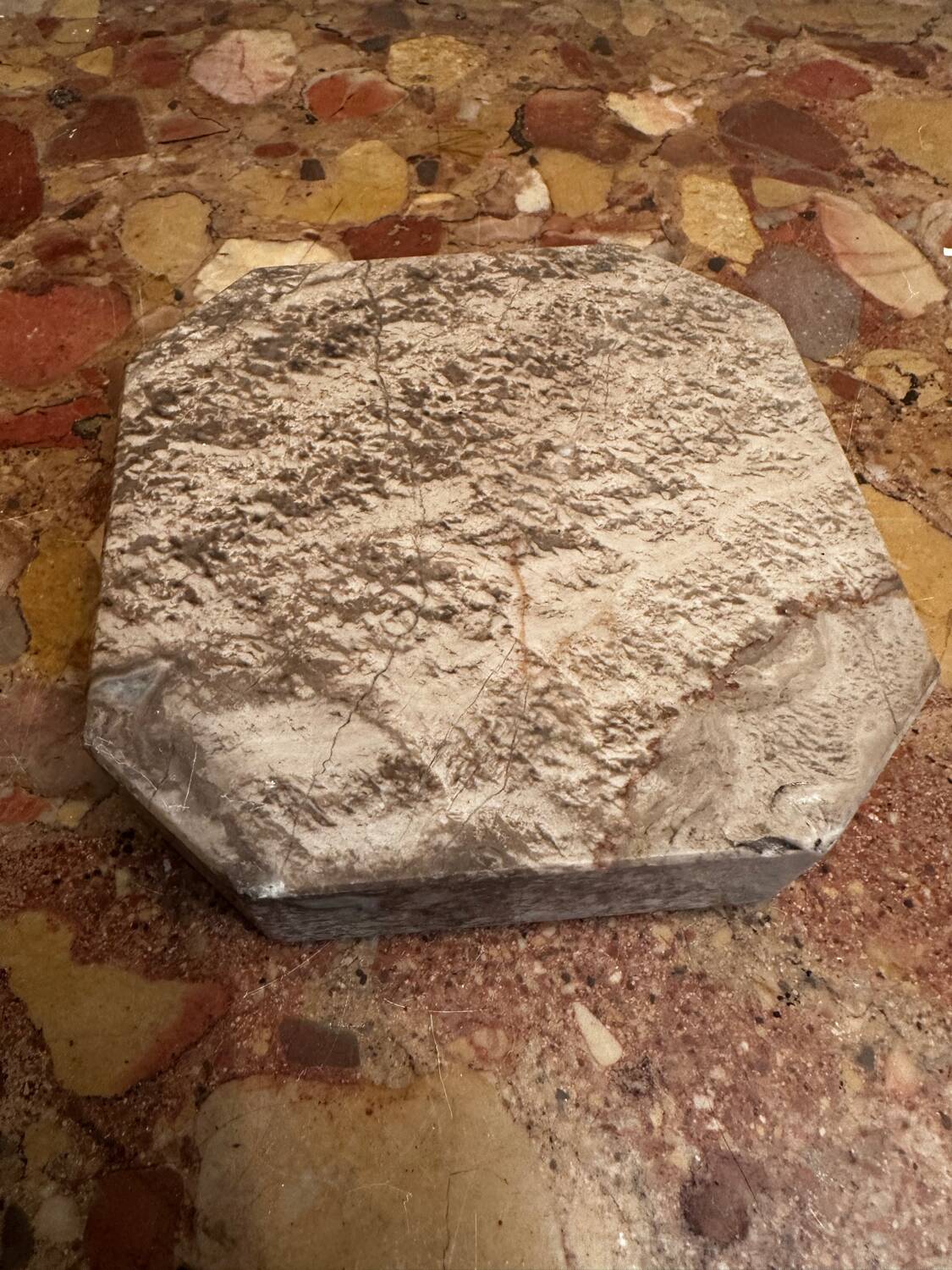Ashtray, grey-beige marble catchall.
