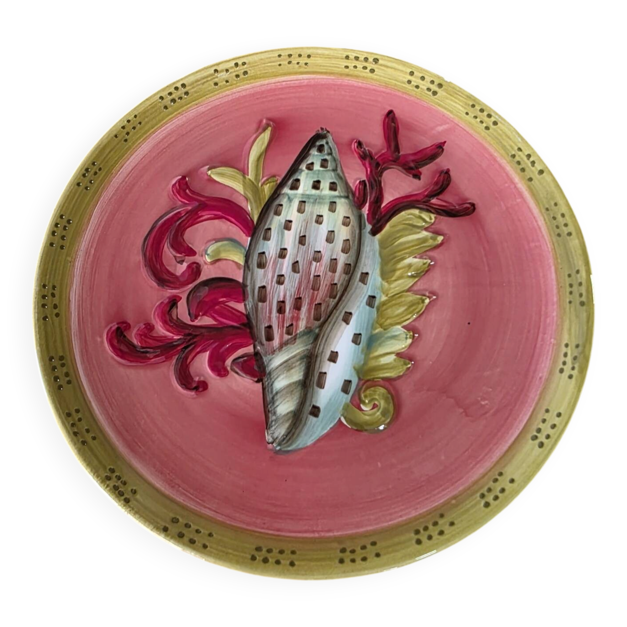 Assiette décorative Fragonard coquillage et corail