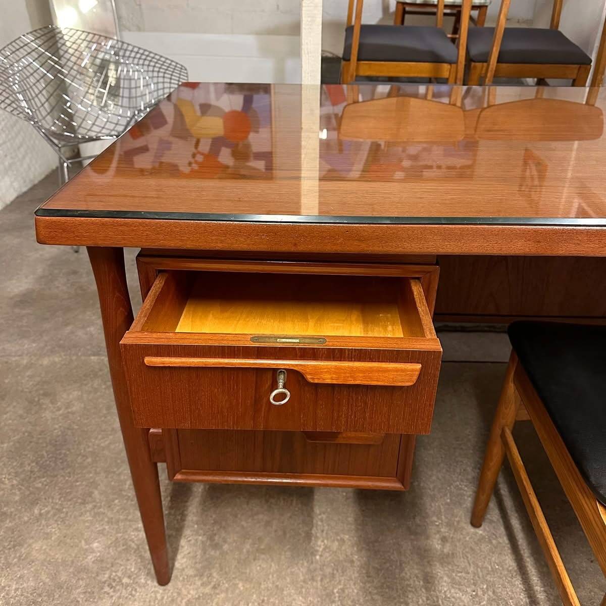 Danish double-sided desk in teak, 1960.
