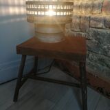 Old metal wooden stool