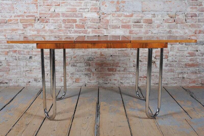 Bauhaus Oak Foling Table by J. Halabala for UP Zavody, Czech, 1930s