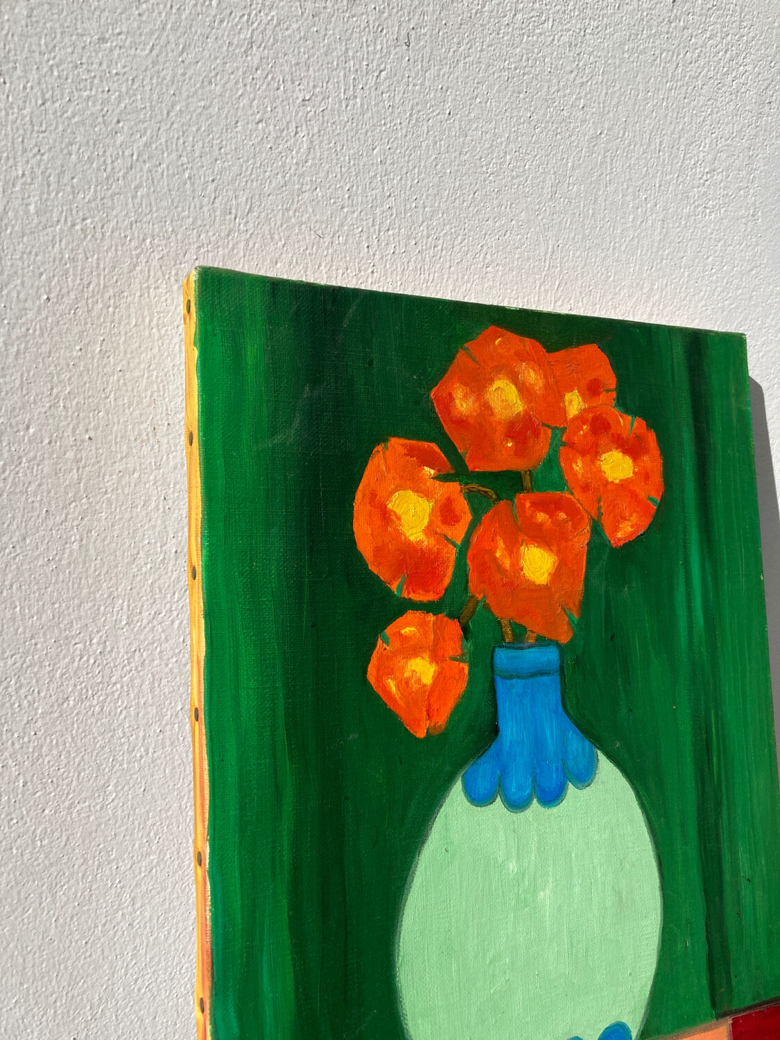 Bouquet de fleurs huile sur toile signée