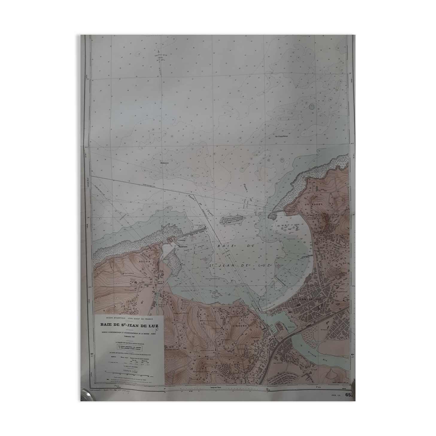 Nautical chart of the Bay of Saint Jean de luz