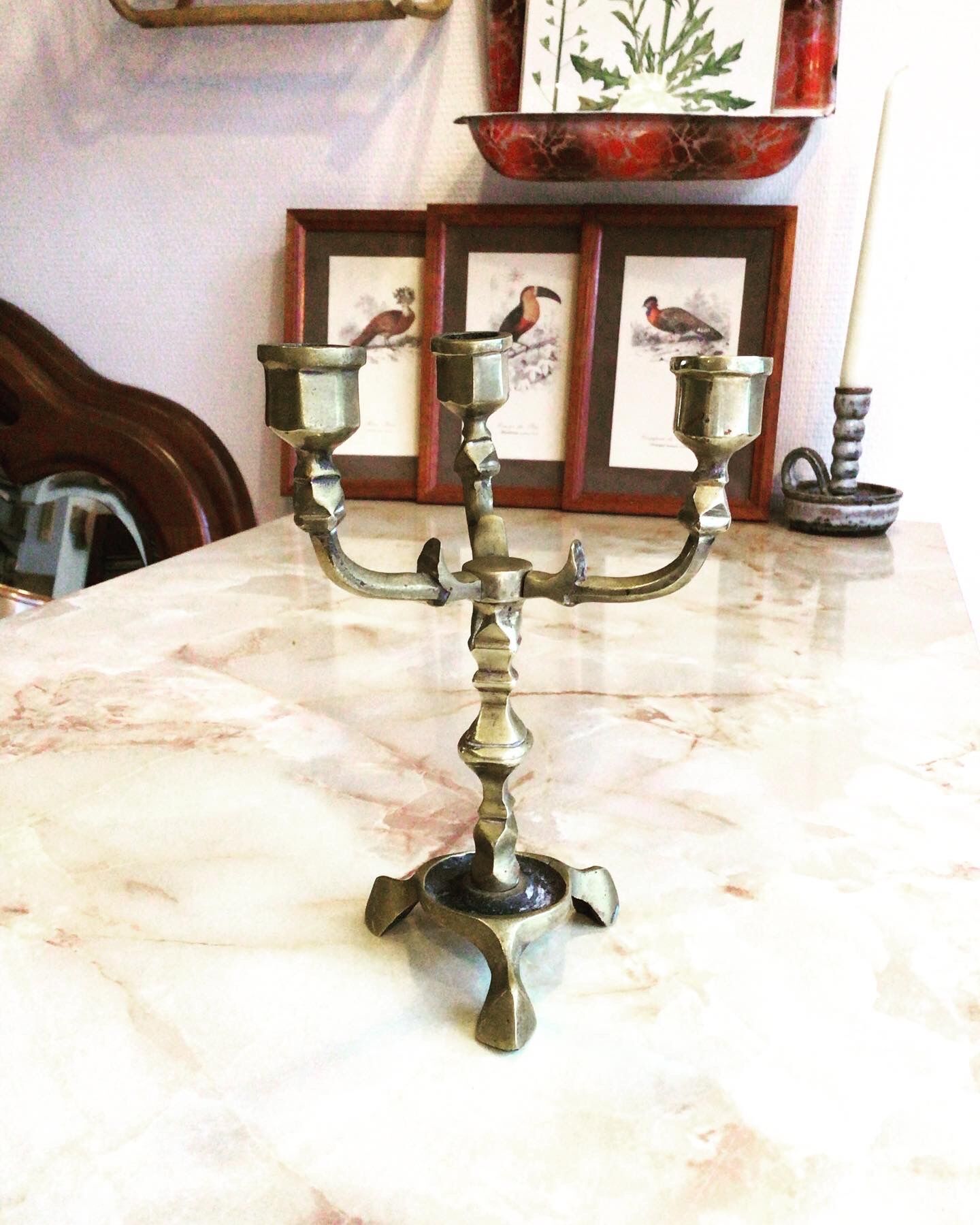 Chandelier three lights in bronze