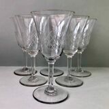 6 engraved wine glasses