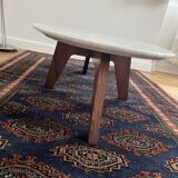 Marble and rosewood coffee table, designed by Hugues Poignant for Roche Bobois