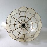 Hanging lamp mother-of-pearl and brass from the 1970