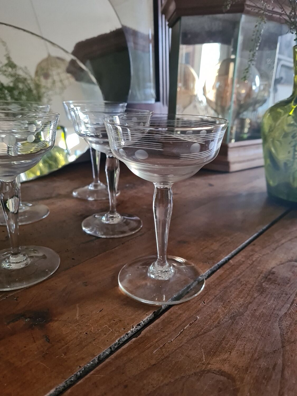 Crystal champagne glasses 30s
