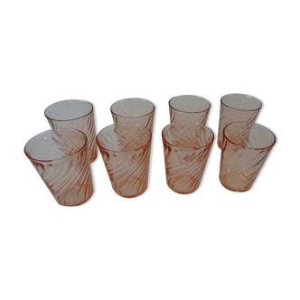 8 glasses rosaline twists pink twists arcoroc luminarc