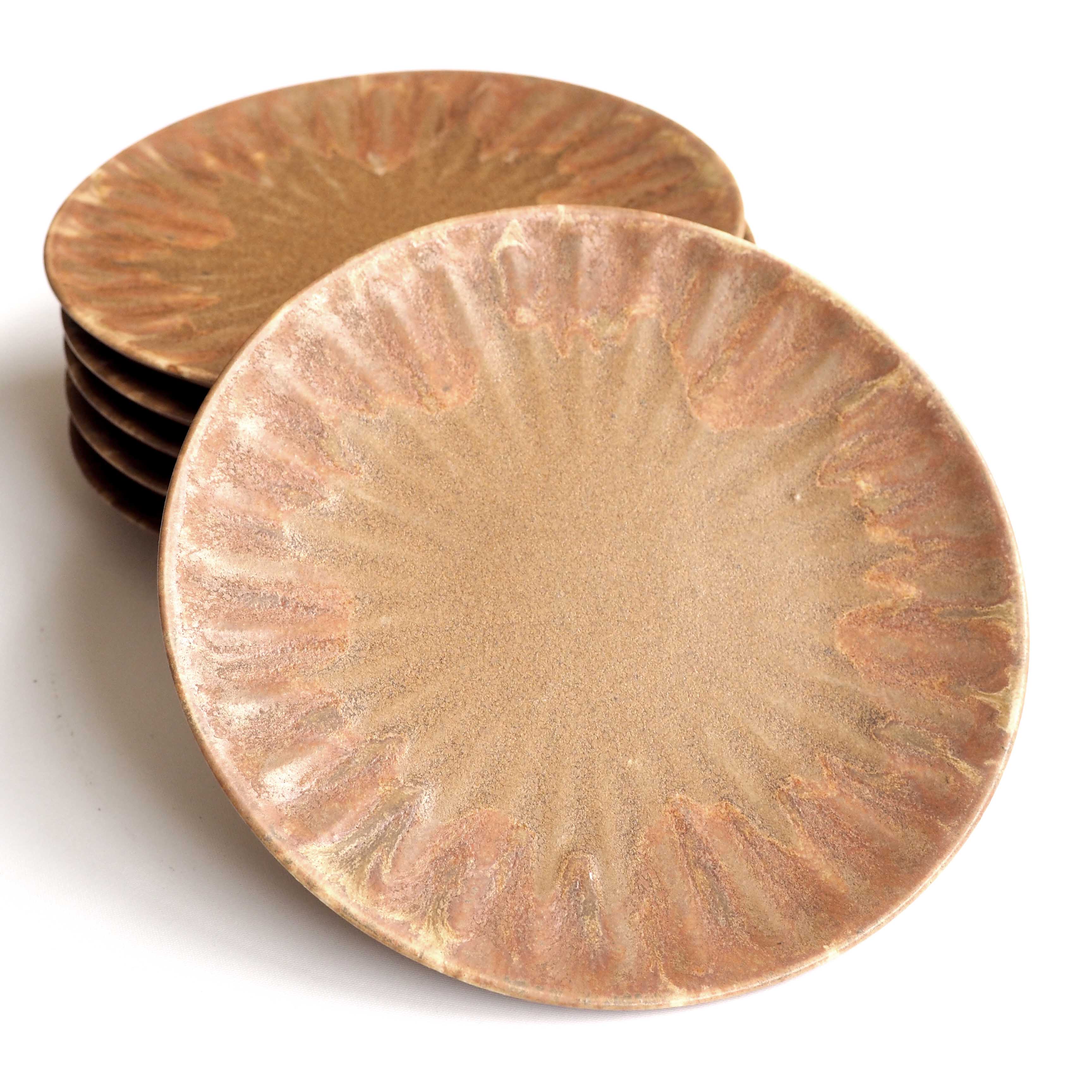 Set of 6 stoneware dessert plates