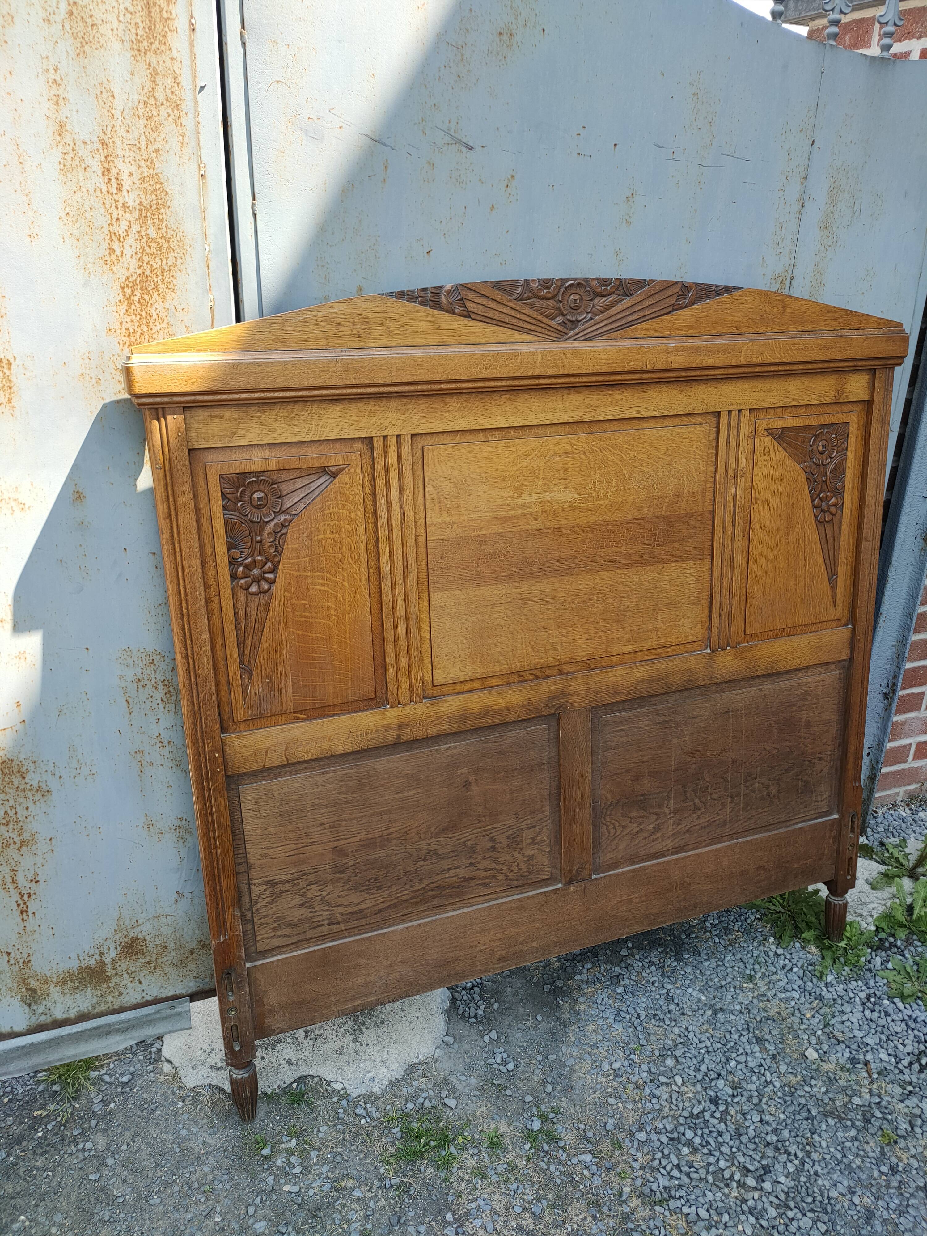 1930s oak headboard