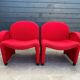 Red foam and fabric armchair banquette by Sitland, 1970.