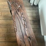 Brutalist burnt wood bench