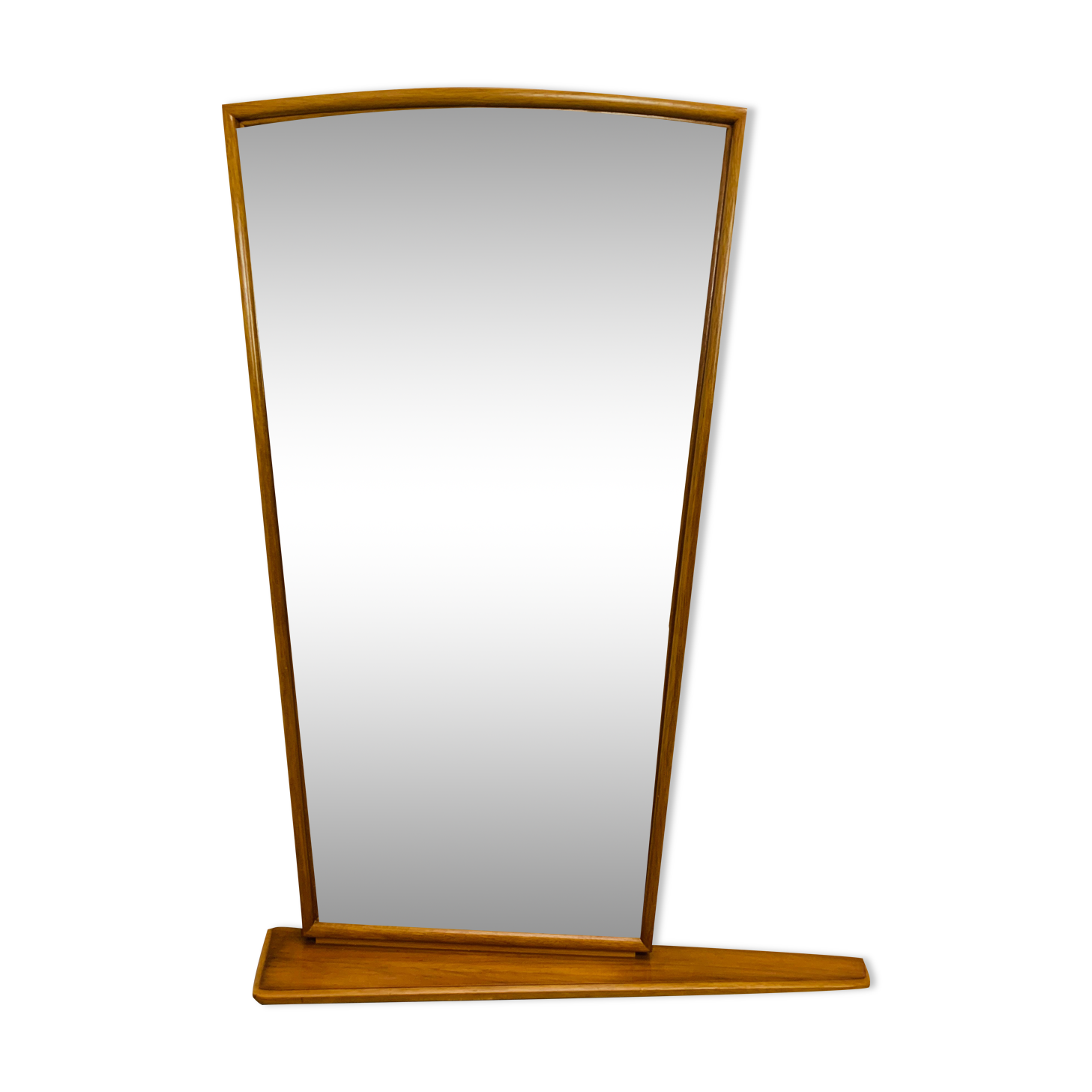 50s shelf mirror asymmetrical wood