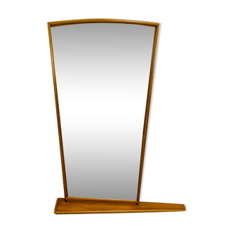 Miroir à tablette années 50 asymétrique bois