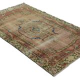Turkish Anatolian Handmade Vintage Rug 243 cm x 150 cm