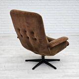 Années 1970, chaise pivotante scandinave vintage, velours, état d'origine.