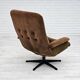 Années 1970, chaise pivotante scandinave vintage, velours, état d'origine.