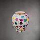 Vase Hubert Bequet Quaregnon en Faïence Nacrée Décor Confetti - Années 50-60