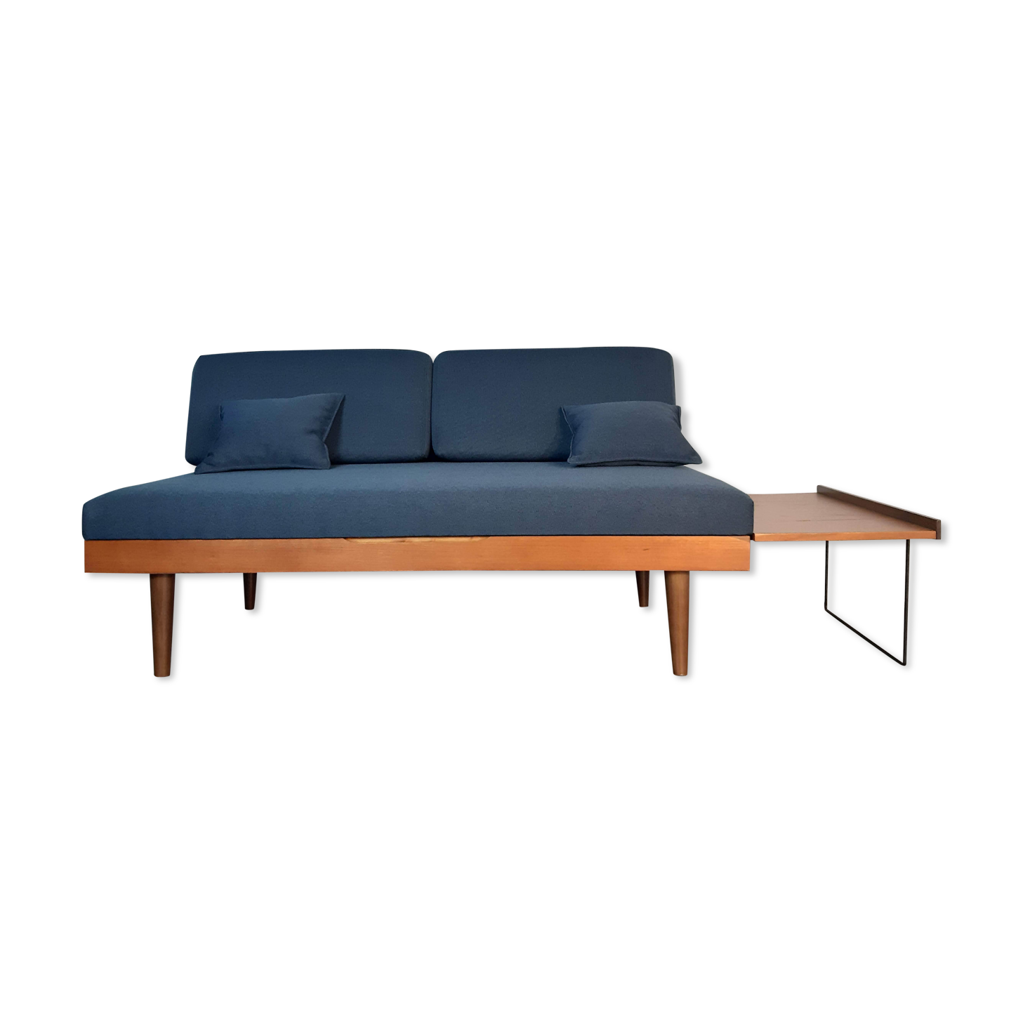 Daybed teck blue fabric Ingmar Relling by Ekornes vintage scandinavian
