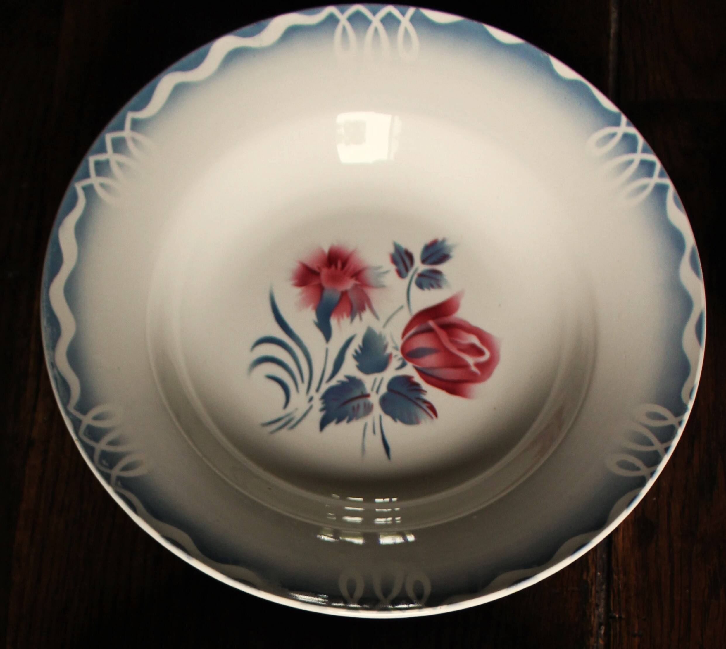 6 mismatched soup plates Marsac Marinette Digoin Badonviller