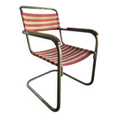 Marcel Breuer B34 Bauhaus Armchair, circa 1930, Original Striped Uphol