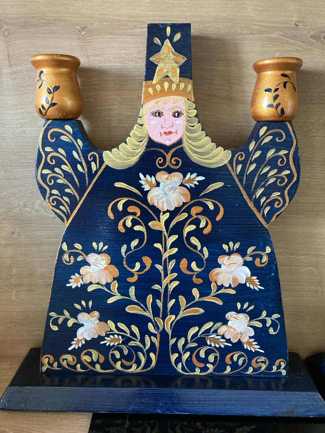 Traditional Russian painted candlesticks