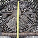 Wicker shell armchair