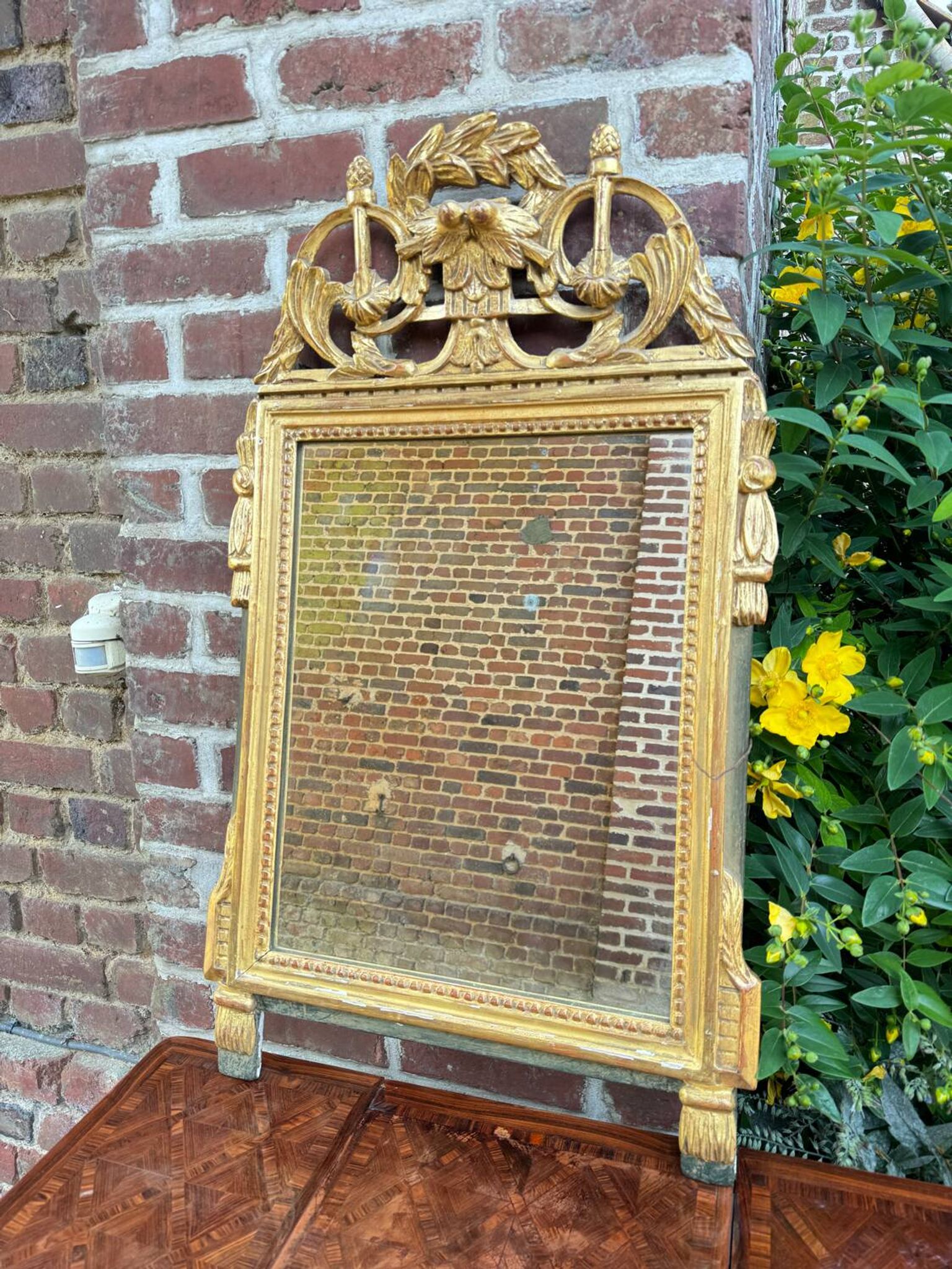 Mirror In Wood And Golden Stucco From Louis XVI XVIII Eme Century