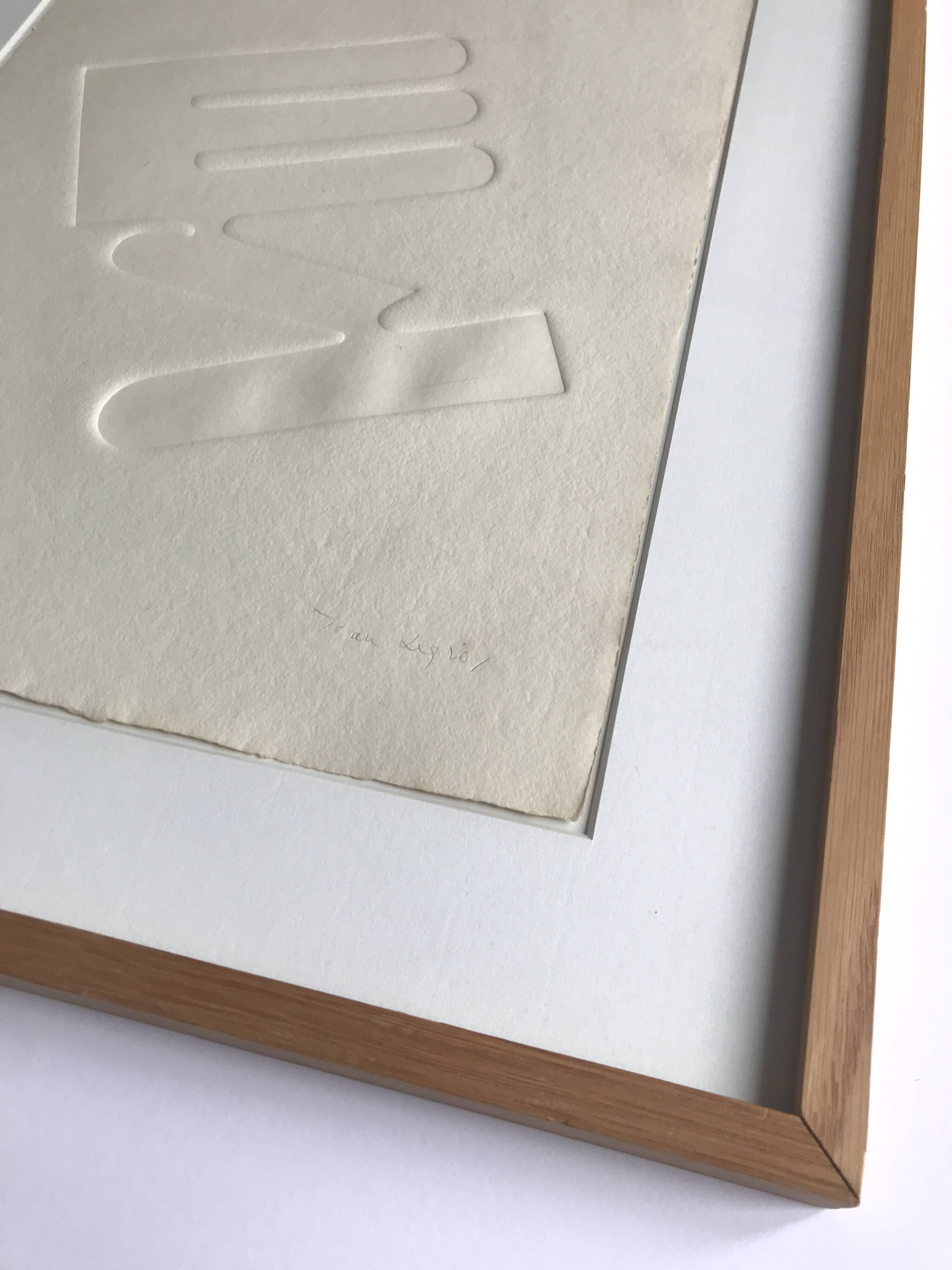 Signed and numbered print by Jean Legros, Geometric Relief II, c 1970