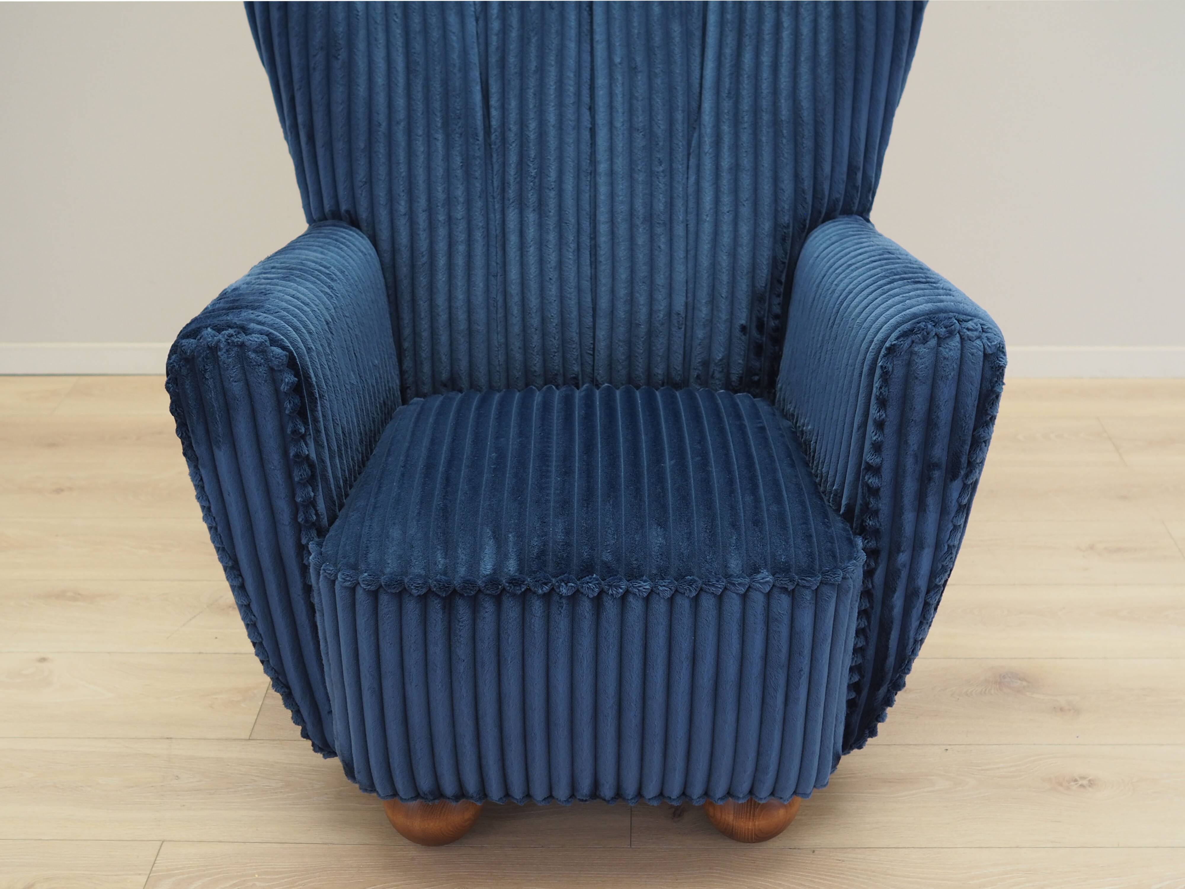 Navy blue armchair, Scandinavian design, production: Denmark