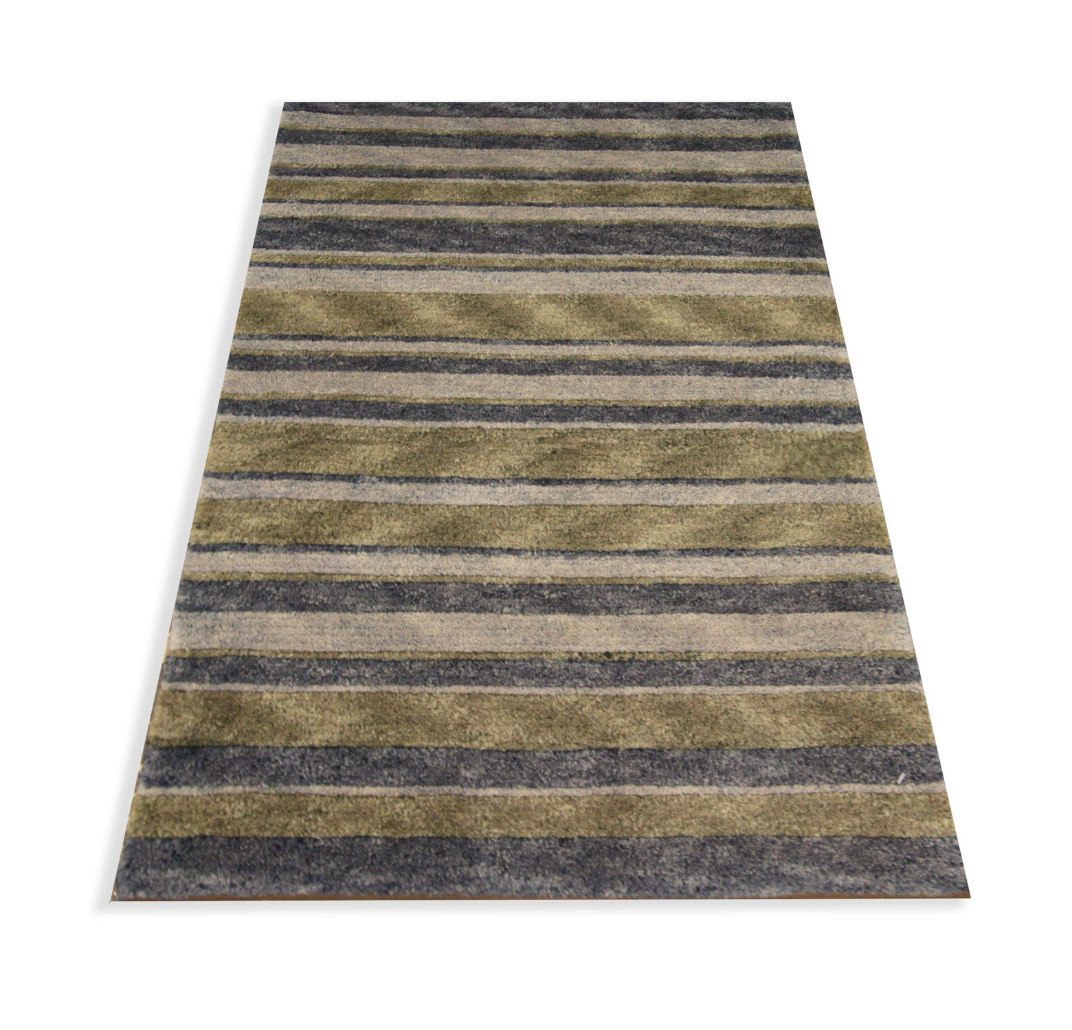 Modern green grey door mat handwoven small rug- 60x90cm