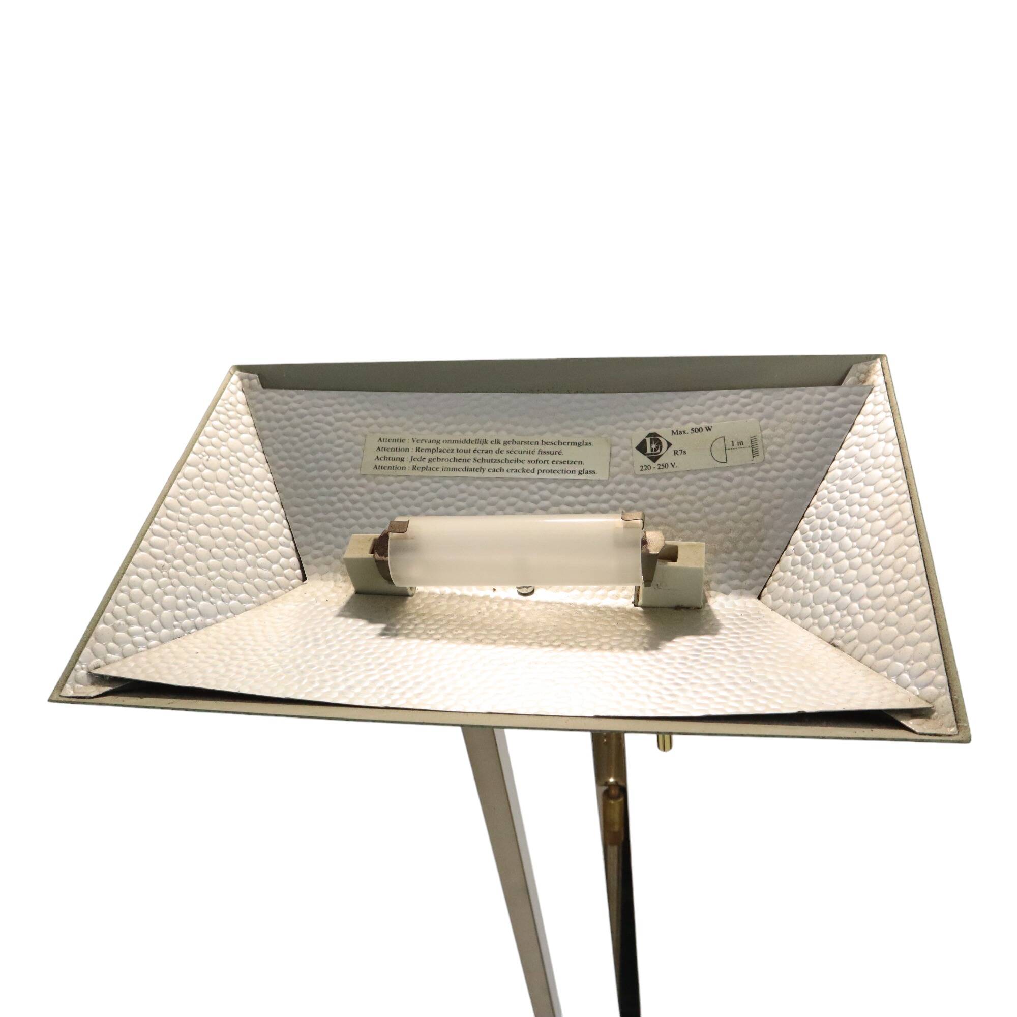 Lampadaire Vintage Deknudt Willy Rizzo Laiton Faisceau Bas Hollywood Regency Années 1970
