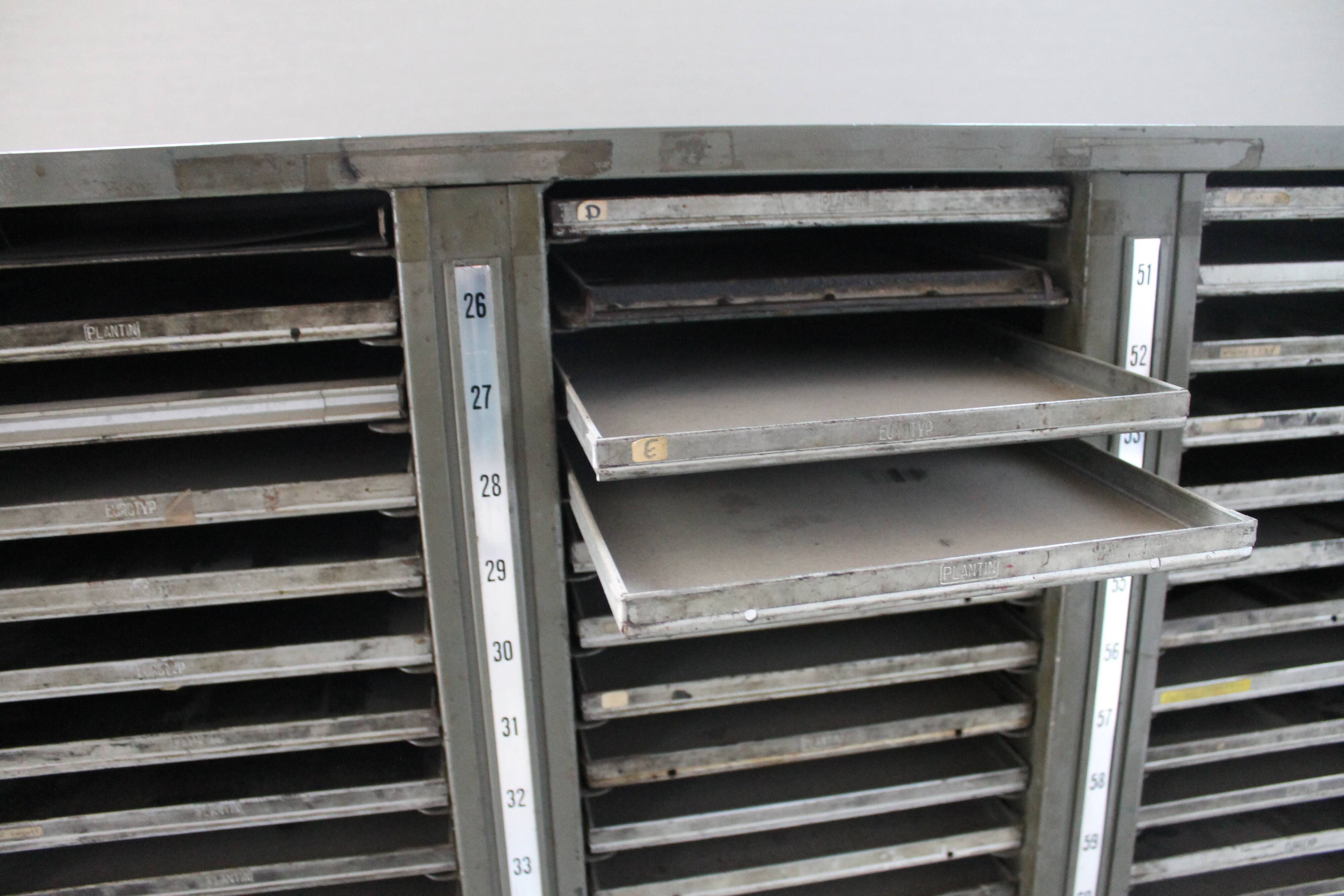 Metal printing furniture with 75 drawers