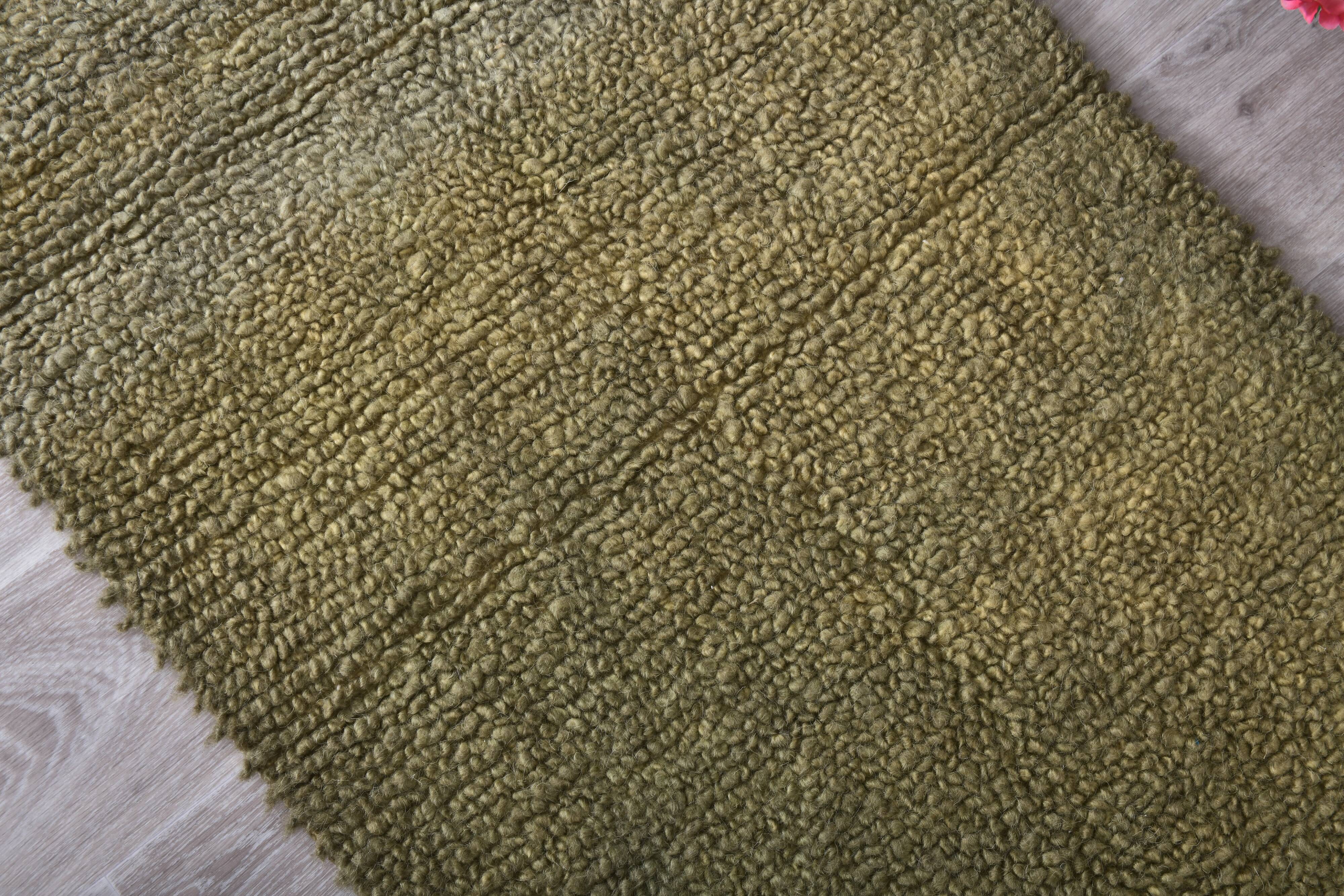 Green Berber Runner Rug 66x209Cm SK 241302
