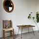 Table basse osier tressé et métal 1960