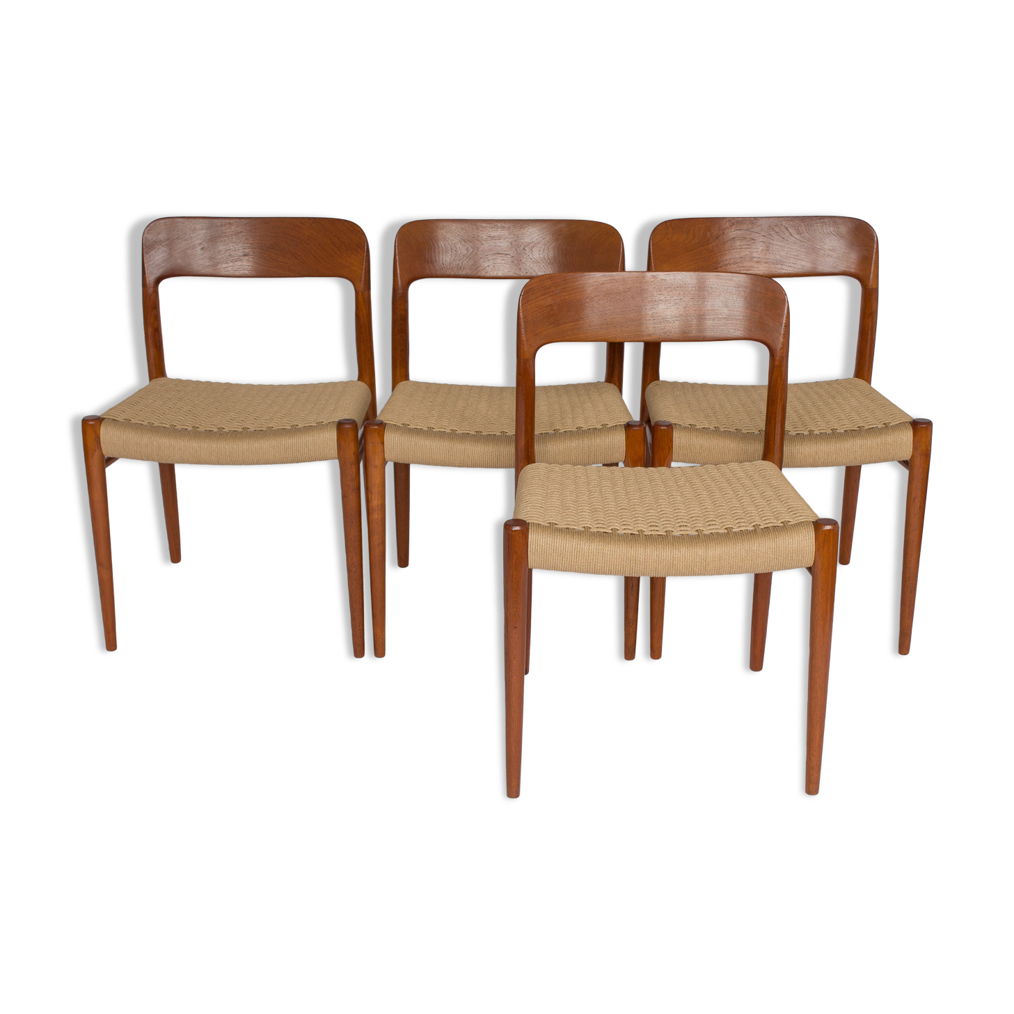 4 chairs model 75 by Niels Møller  1950