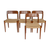 4 chairs model 75 by Niels Møller  1950