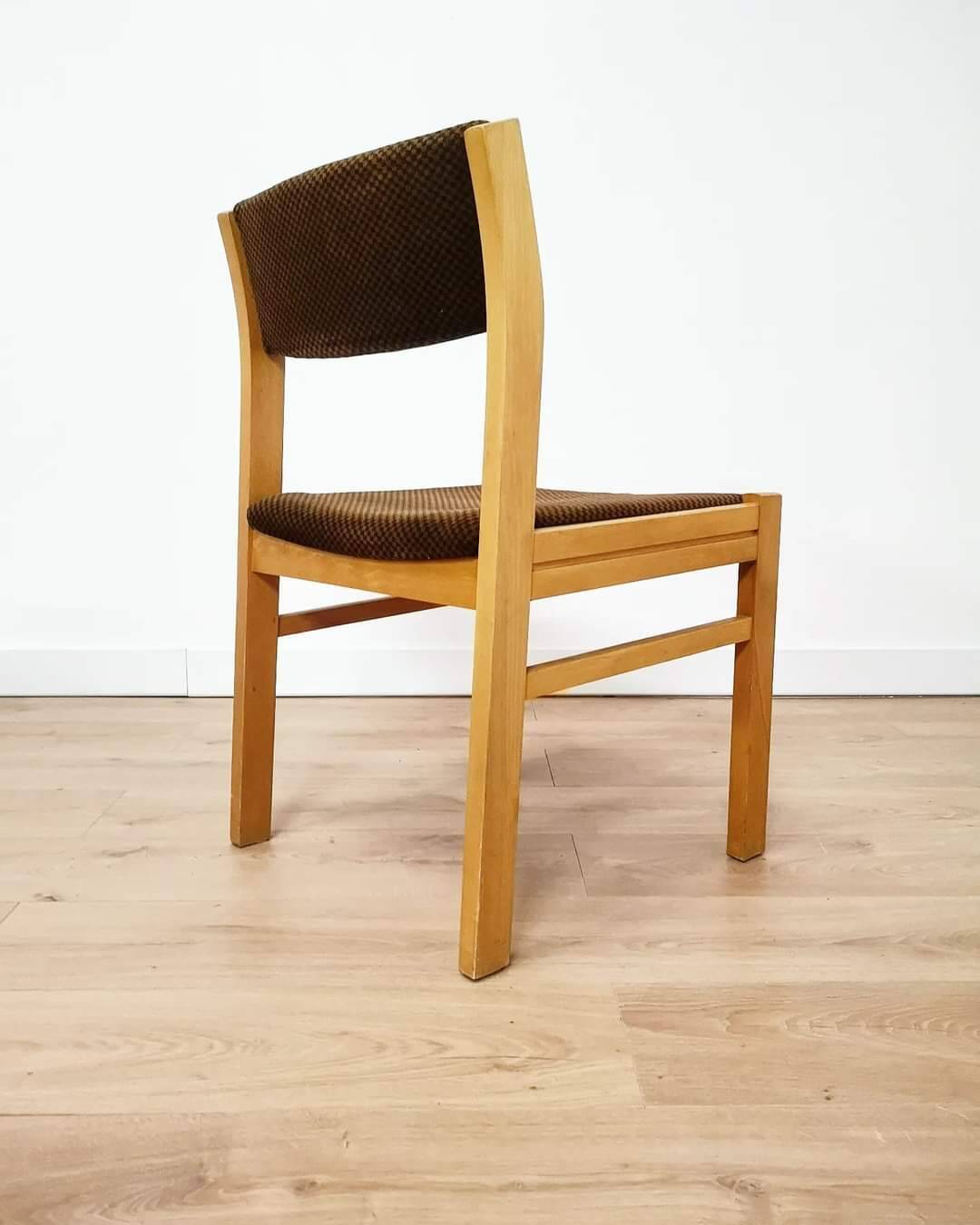 Set of 4 vintage chairs in thick velvet