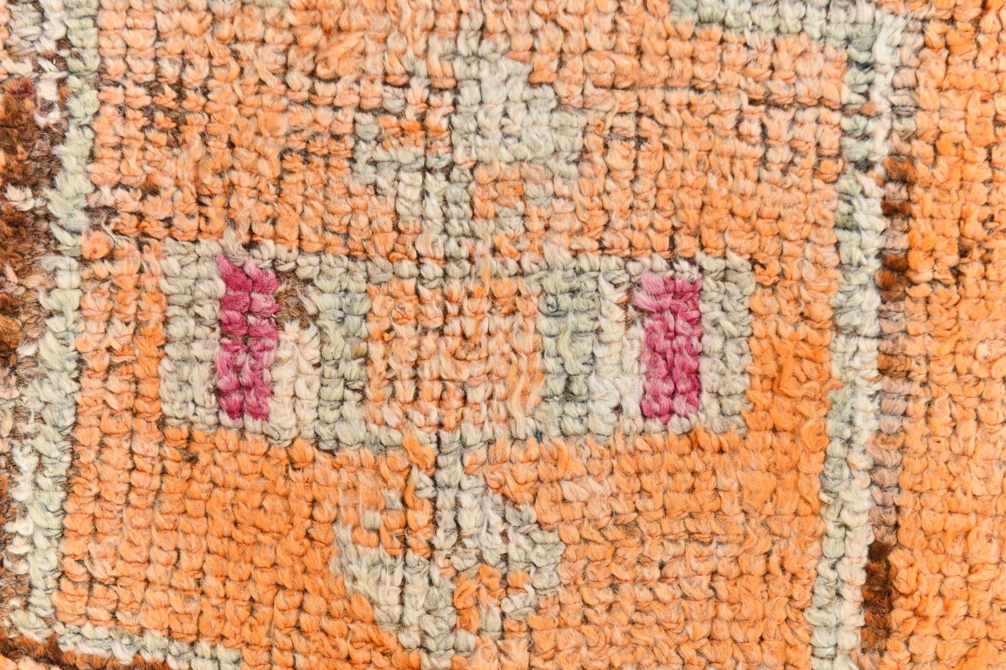 3x11 Soft Orange Vintage Runner, Wool Corridor Rug, 90x330Cm