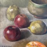 Oil on canvas still life with apples