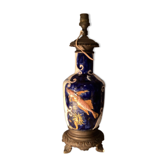 Old animal barbotine lamp base