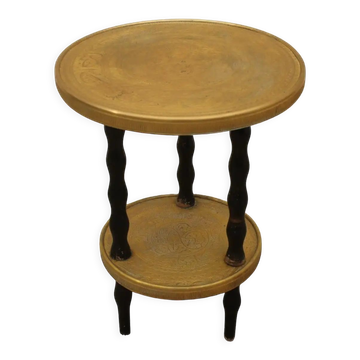 Table d'appoint en bois et laiton art déco des années 1930