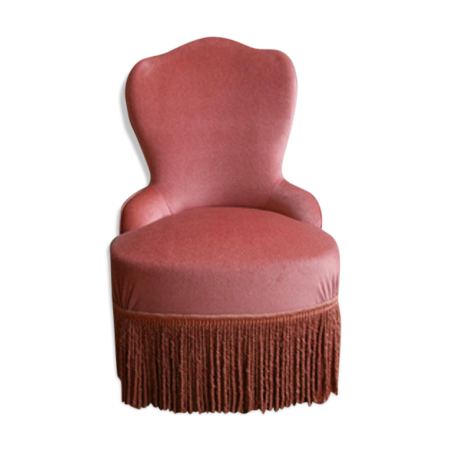 Fauteuil crapaud velours rose