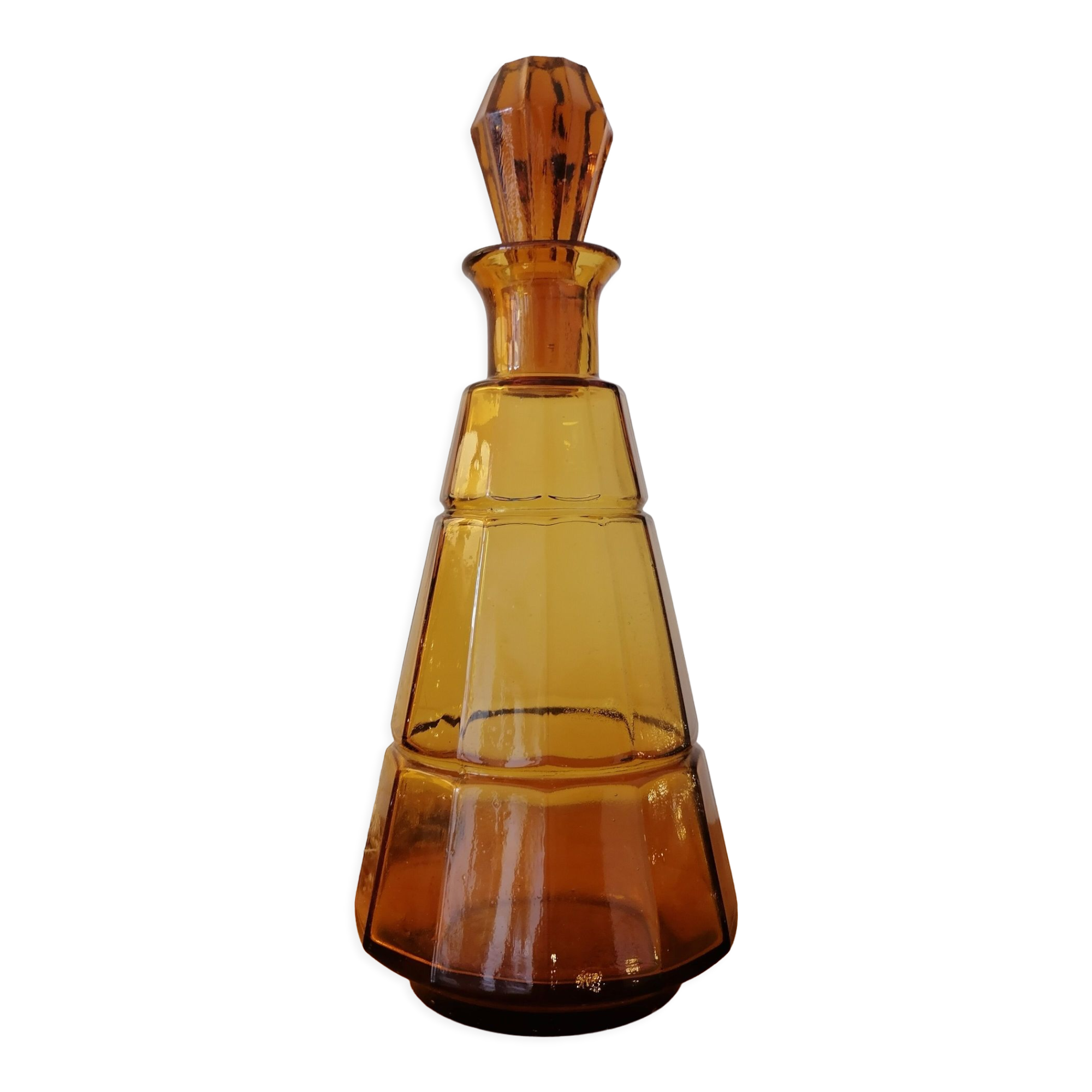 Art Deco amber glass decanter