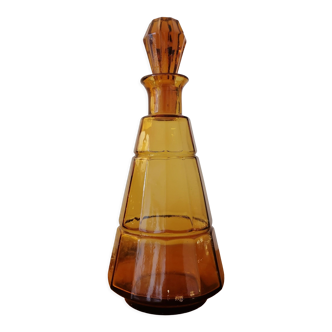 Art Deco amber glass decanter