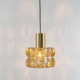 Large amber glass pendant by Limburg, Germany, 1970s.