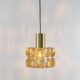 Large amber glass pendant by Limburg, Germany, 1970s.